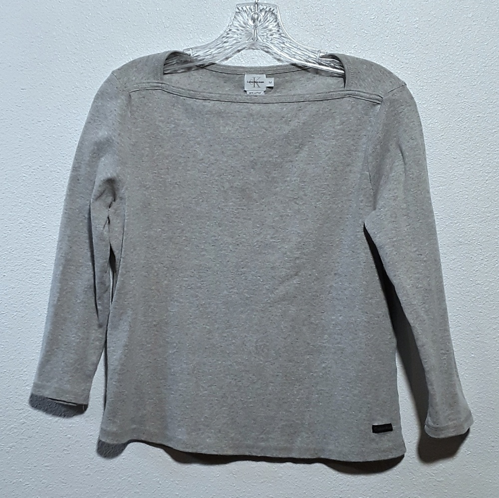 Calvin Klein Jeans 3/4 sleeve Grey 90% Cotton Top